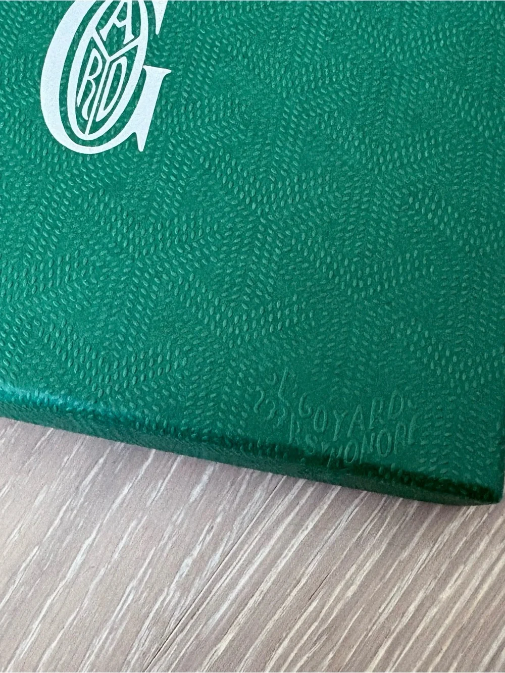 Goyard Green Wallet Gift Box with Yellow Cloth